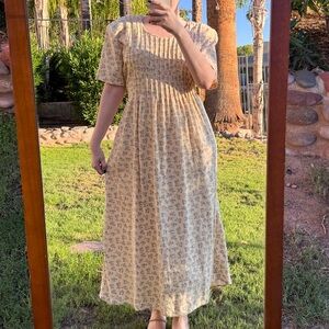 Vintage floral yellow Dress
